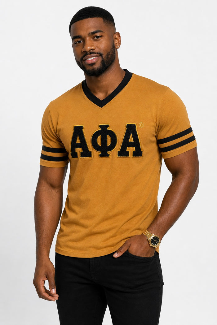 ΑPA Gold V-Neck Varsity Tee