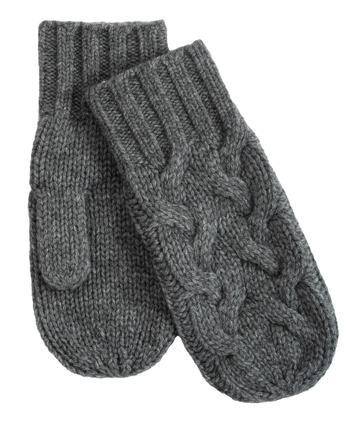 Park Cable Mitten in color dark grey