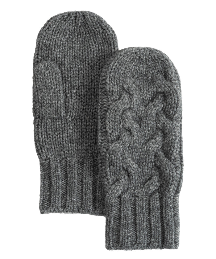 Park Cable Mitten in color dark grey