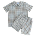 Pebbled Sky Plaid-Dressy Short Set