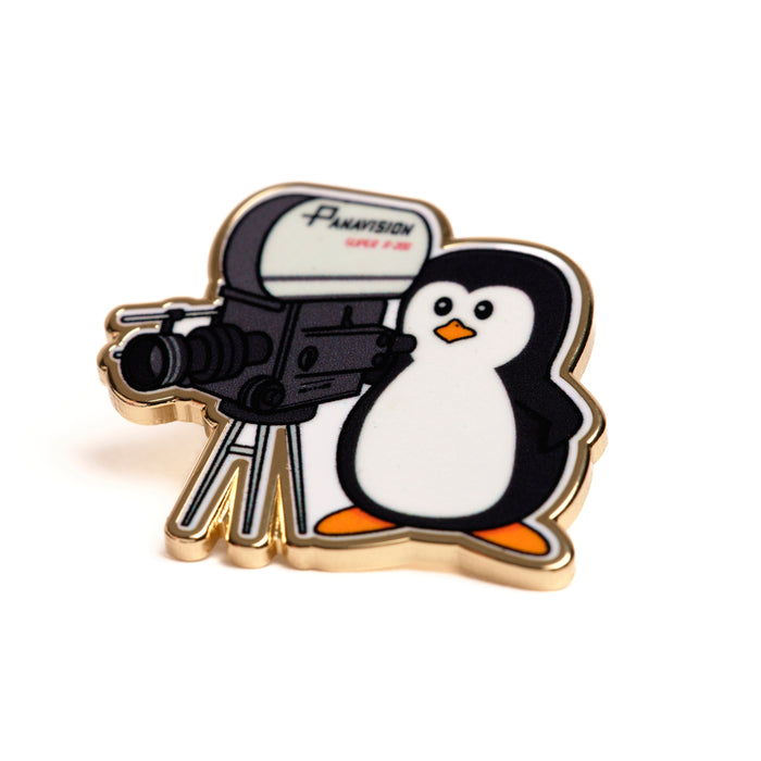 PENGUIN WITH CAMERA PIN BADGE