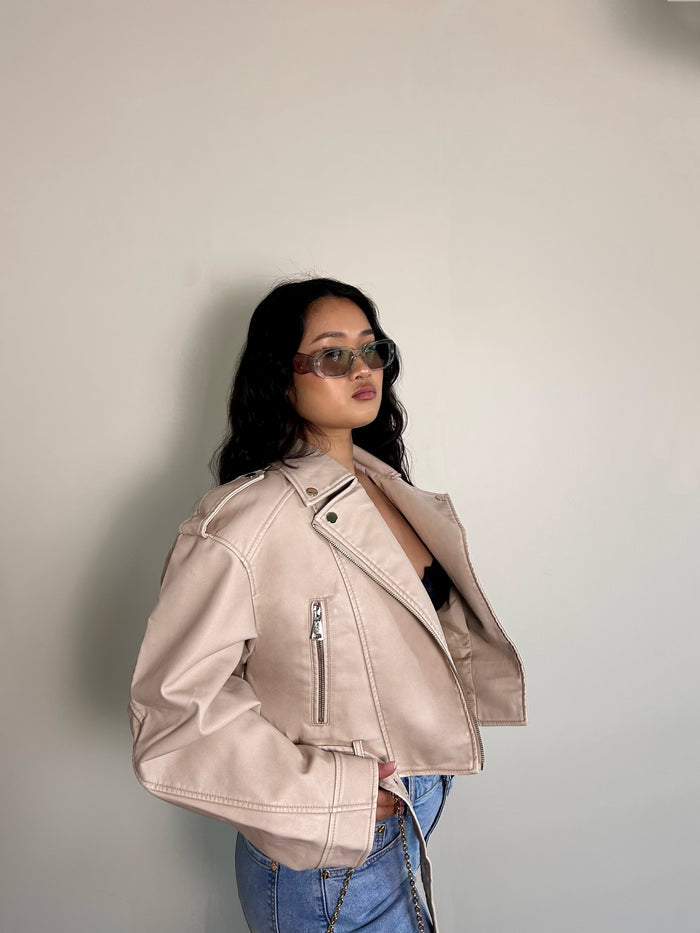 Perfecto Simili Cuir Taupe