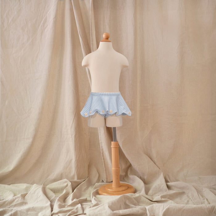 Petit Playa Petal Bikini Skirt in Dorothy print, sun-safe UPF50+ swimwear for babies and girls