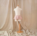 Petit Playa Petal Bikini Skirt in Gingham print, sun-safe UPF50+ swimwear for babies and girls