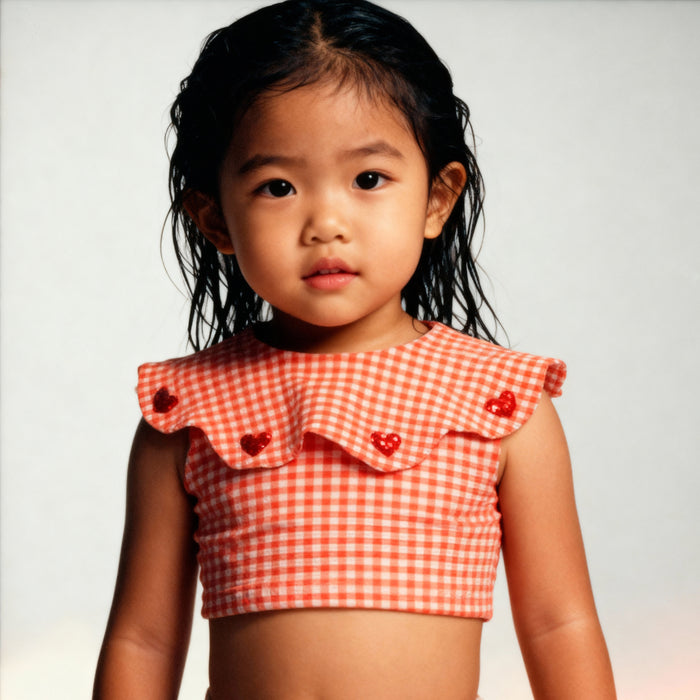 Petit Playa Petal Bikini Skirt in Lover print, sun-safe UPF50+ swimwear for babies and girls — image 3