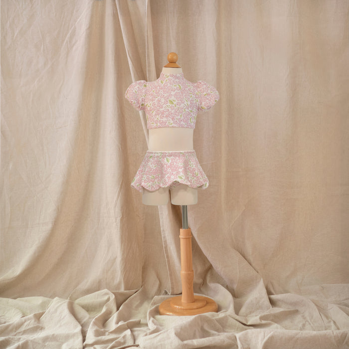 Petit Playa Petal Bikini Skirt in Peony print, sun-safe UPF50+ swimwear for babies and girls — image 6