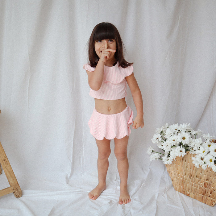 Petit Playa Petal Bikini Top in Candy print, sun-safe UPF50+ swimwear for babies and girls — image 2