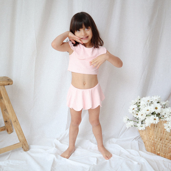 Petit Playa Petal Bikini Top in Candy print, sun-safe UPF50+ swimwear for babies and girls — image 7