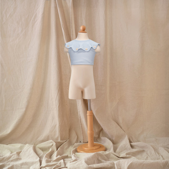 Petit Playa Petal Bikini Top in Dorothy print, sun-safe UPF50+ swimwear for babies and girls