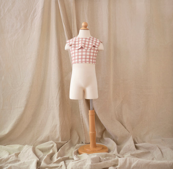 Petit Playa Petal Bikini Top in Gingham print, sun-safe UPF50+ swimwear for babies and girls — image 2