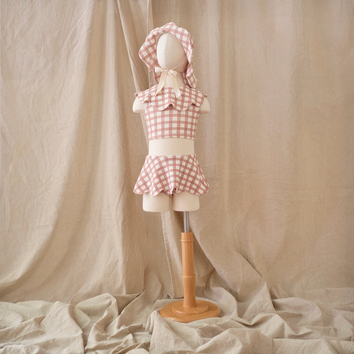 Petit Playa Petal Bikini Top in Gingham print, sun-safe UPF50+ swimwear for babies and girls — image 5