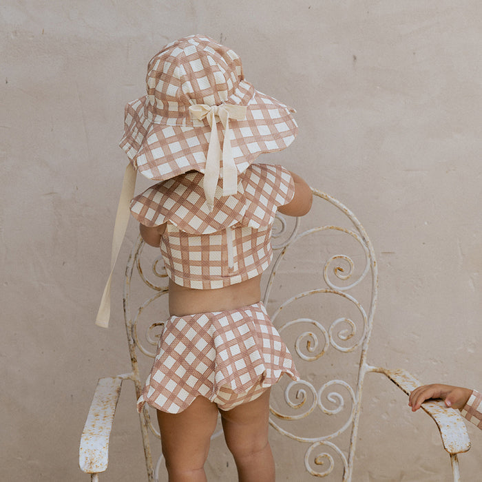 Petit Playa Petal Bikini Top in Gingham print, sun-safe UPF50+ swimwear for babies and girls — image 7
