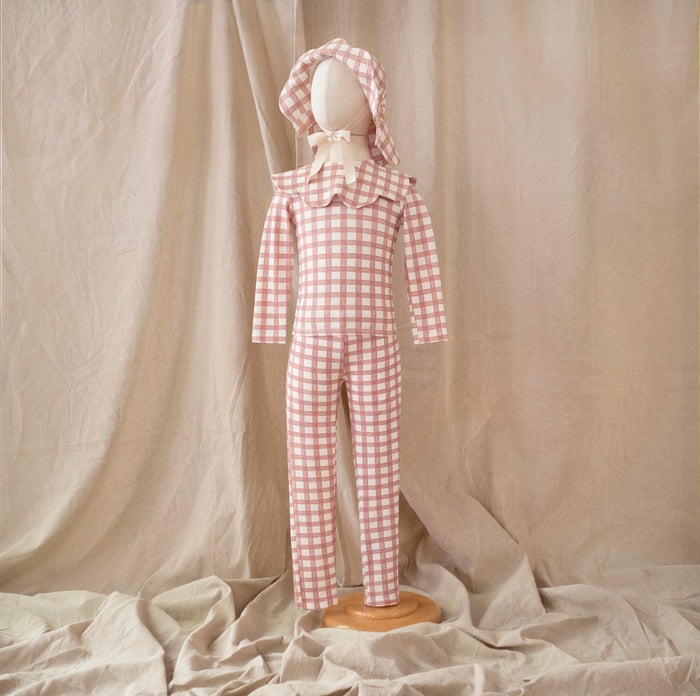 Petit Playa Petal Legging in Gingham print, sun-safe UPF50+ swimwear for babies and girls — image 3