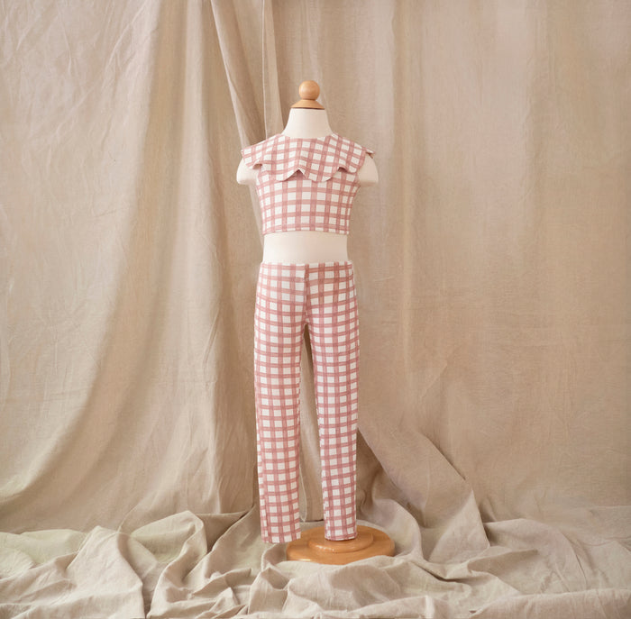 Petit Playa Petal Legging in Gingham print, sun-safe UPF50+ swimwear for babies and girls — image 4