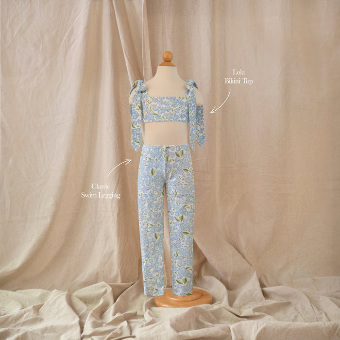 Petit Playa Petal Legging in Hydrangea print, sun-safe UPF50+ swimwear for babies and girls — image 3