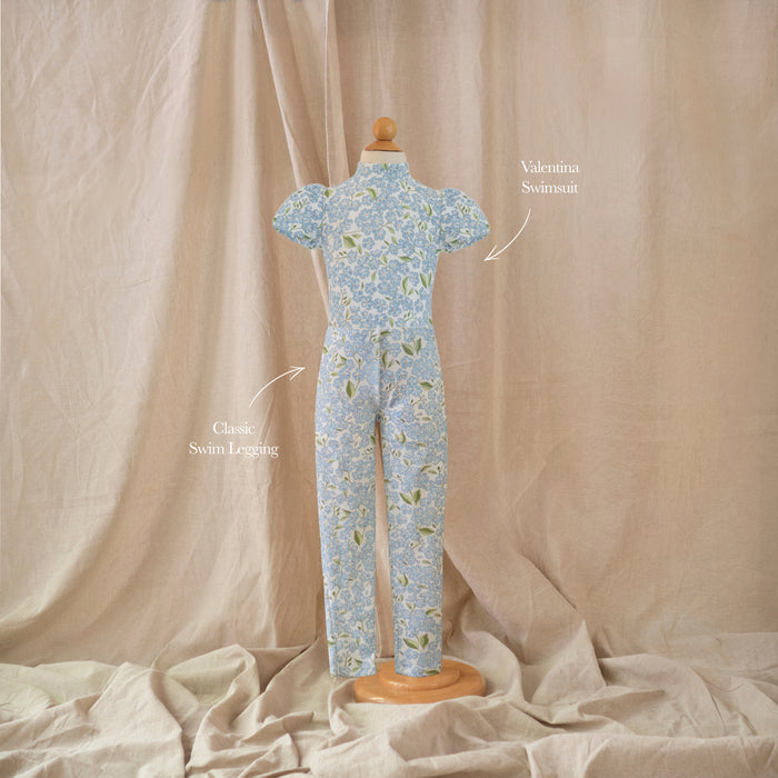 Petit Playa Petal Legging in Hydrangea print, sun-safe UPF50+ swimwear for babies and girls — image 5