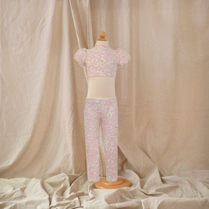 Petit Playa Petal Legging in Peony print, sun-safe UPF50+ swimwear for babies and girls — image 3