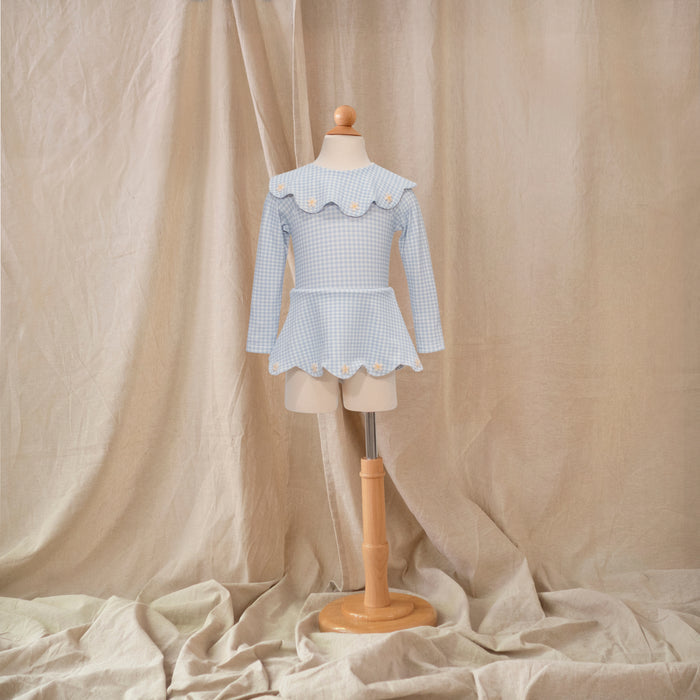 Petit Playa Petal Long Sleeve Swim Dress in Dorothy print, sun-safe UPF50+ swimwear for babies and girls — image 2