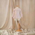 Petit Playa Petal Long Sleeve Swim Dress in Peony print, sun-safe UPF50+ swimwear for babies and girls