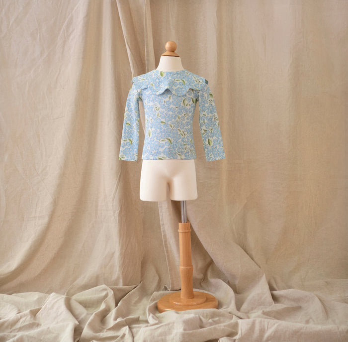 Petit Playa Petal Rashguard in Hydrangea print, sun-safe UPF50+ swimwear for babies and girls