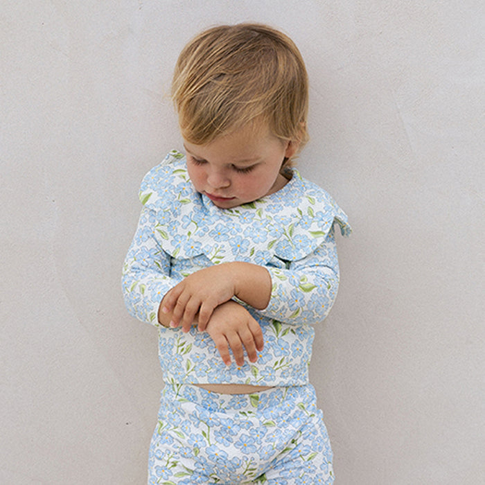 Petit Playa Petal Rashguard in Hydrangea print, sun-safe UPF50+ swimwear for babies and girls — image 2