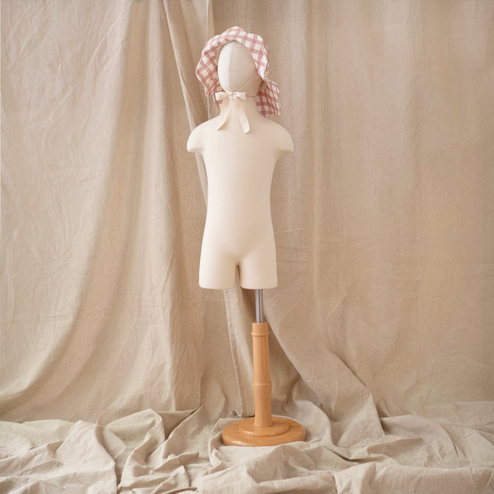 Petit Playa Petal Sun Hat in Gingham print, sun-safe UPF50+ sun hat for babies and girls