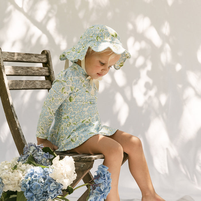 Petit Playa Petal Sun Hat in Hydrangea print, sun-safe UPF50+ sun hat for babies and girls — image 5