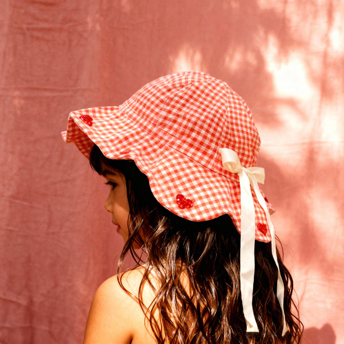 Petit Playa Petal Sun Hat in Lover print, sun-safe UPF50+ sun hat for babies and girls