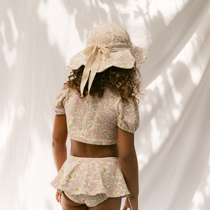 Petit Playa Petal Sun Hat in Peony print, sun-safe UPF50+ sun hat for babies and girls — image 5