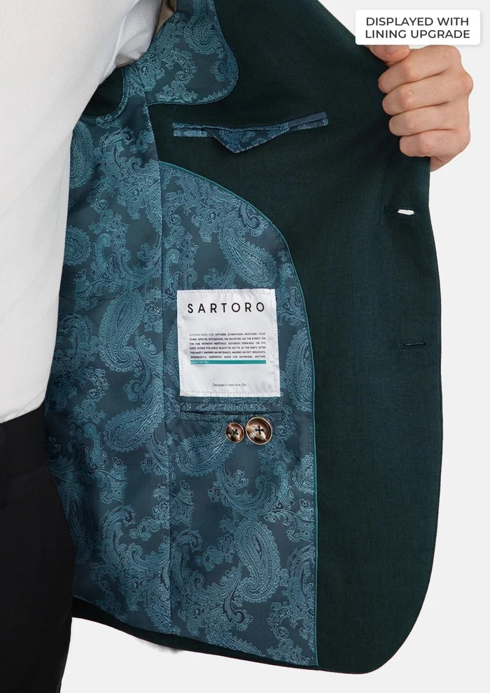 Hudson Phthalo Green Linen Jacket - SARTORO