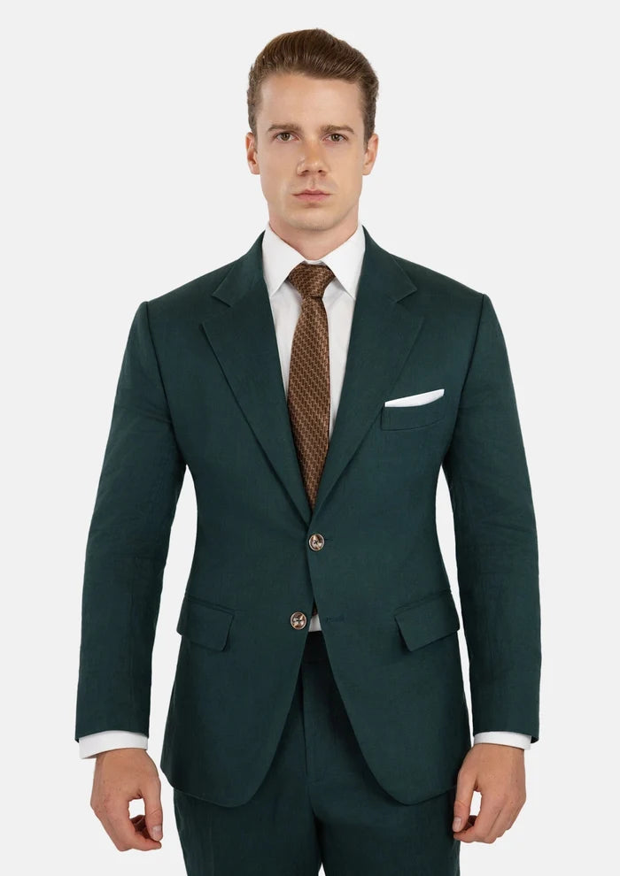 Hudson Phthalo Green Linen Suit - SARTORO
