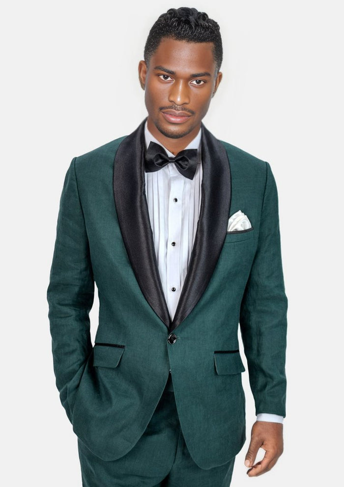 Bond Phthalo Green Linen Tuxedo - SARTORO