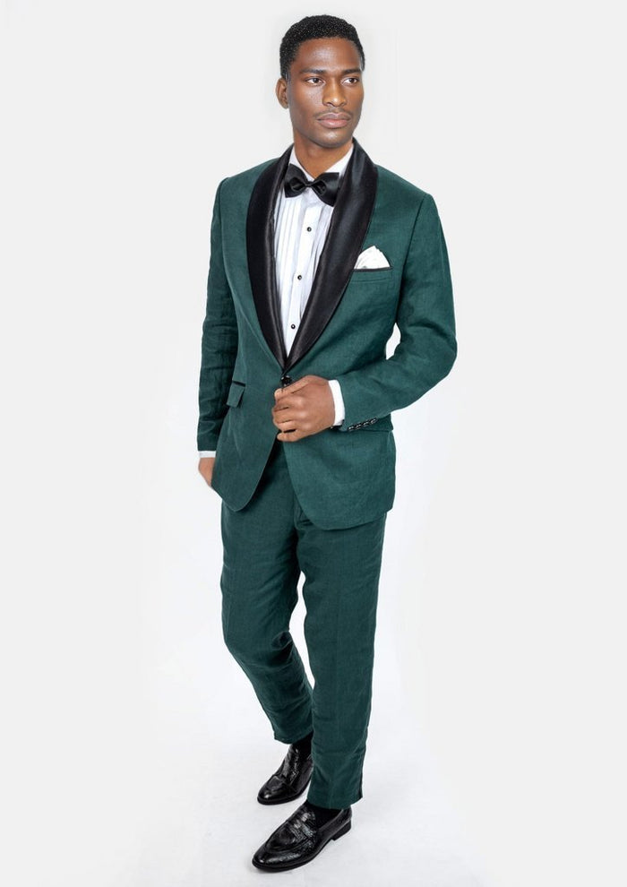Bond Phthalo Green Linen Tuxedo - SARTORO