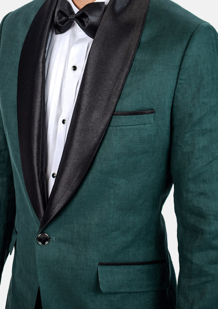 Bond Phthalo Green Linen Tuxedo - SARTORO