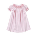 Pink Noel Smocked Bishop Dress