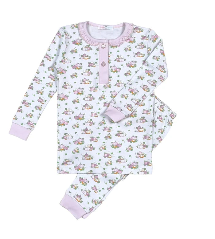 Pink Patch of Pumpkins Ruffled PJ Pant Set