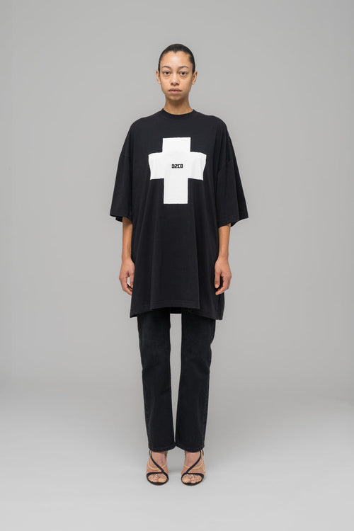 "POINT ZERO" OVERSIZED T-SHIRT WASHED BLACK - 032c