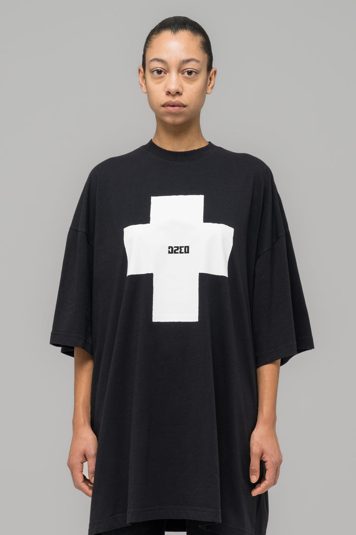 "POINT ZERO" OVERSIZED T-SHIRT WASHED BLACK - 032c