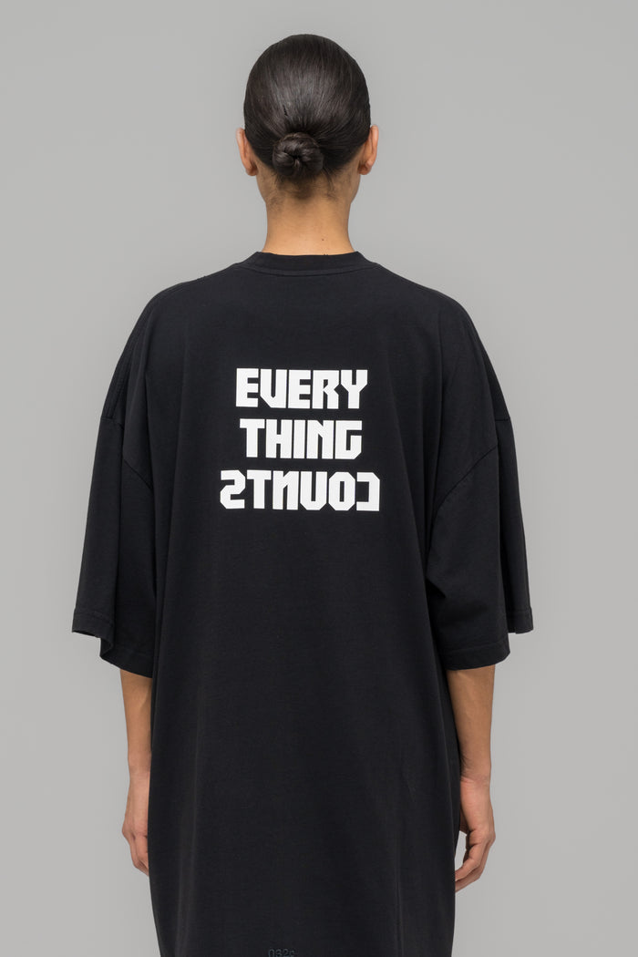 "POINT ZERO" OVERSIZED T-SHIRT WASHED BLACK - 032c
