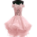 popular lace off shoulder different color lovely unique casual homecoming dresses,BD0085