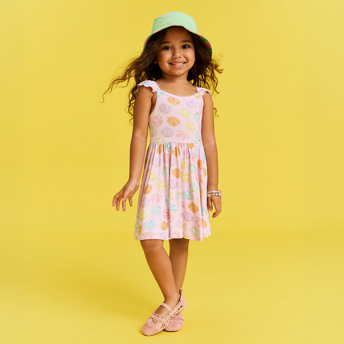 Posh Peanut Ruffled Picot Twirl Dress - Shelly Pink (Final Sale)