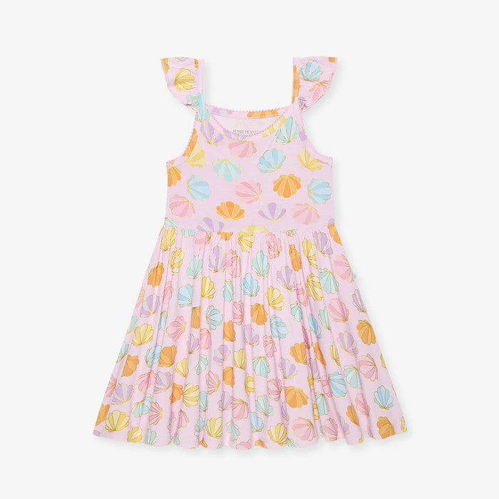 Posh Peanut Ruffled Picot Twirl Dress - Shelly Pink (Final Sale)