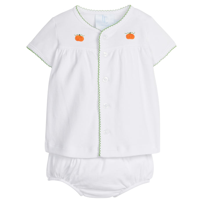 Pumpkin Patch Pinpoint Layette Knit Set
