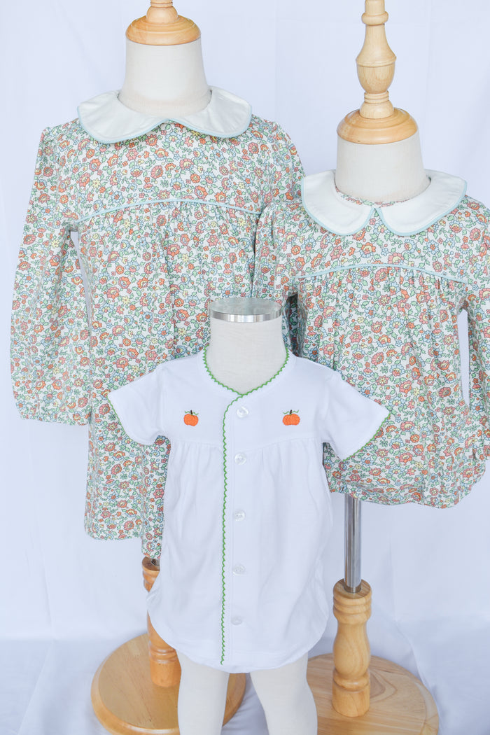 Pumpkin Patch Pinpoint Layette Knit Set