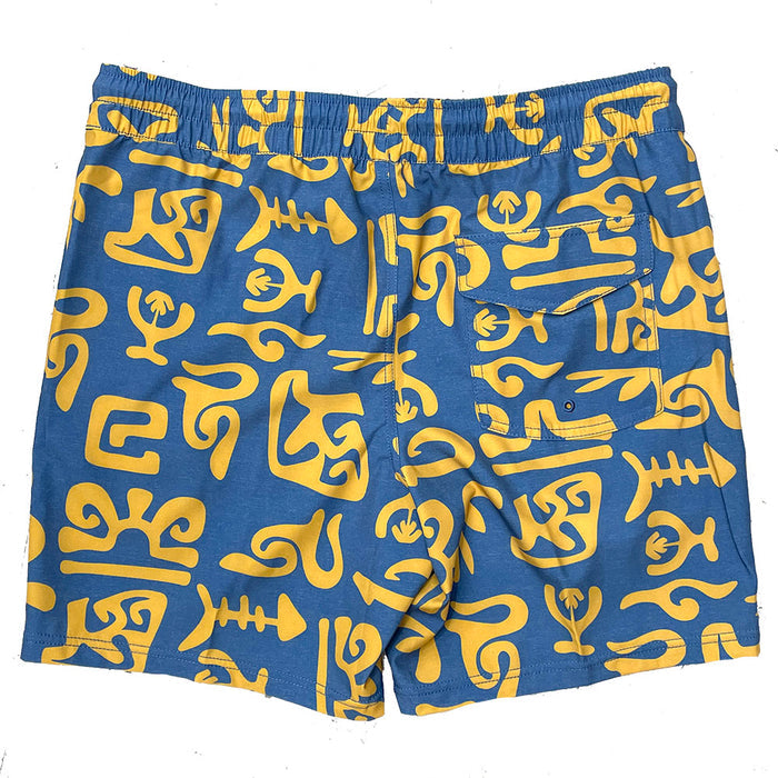 Pure Maikai Swim Shorts Blue/Yellow pure boardshop