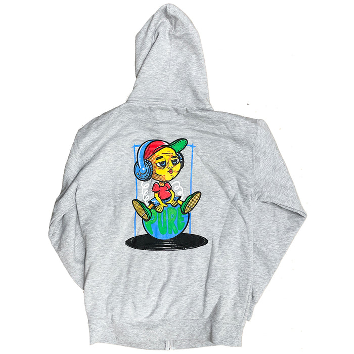 Pure Muzak Zip Hoodie Grey Heather pure boardshop