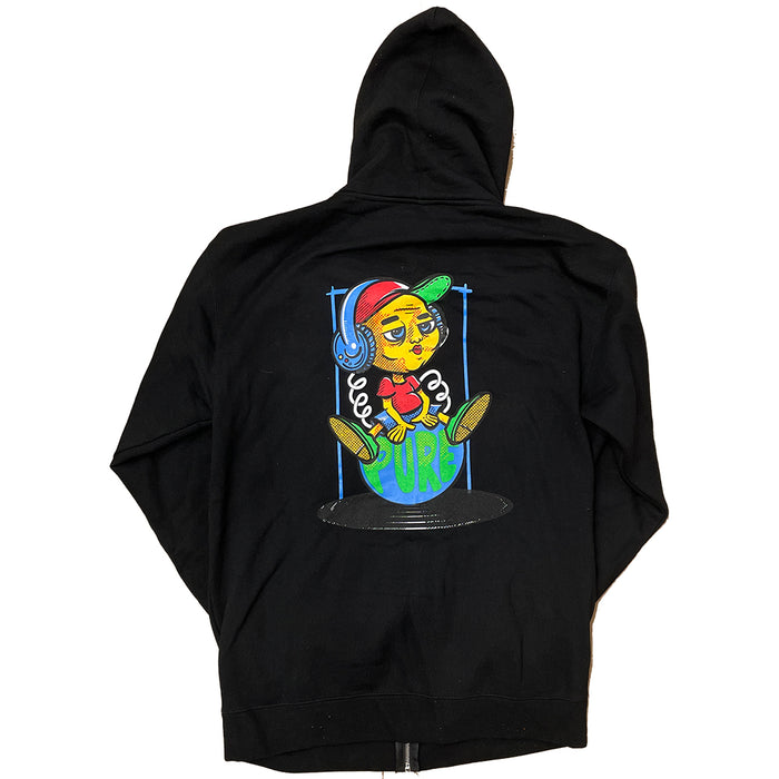 Pure Muzak Zip Hoodie Black pure boardshop