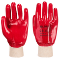 PVC Knit Wrist Gloves - Red