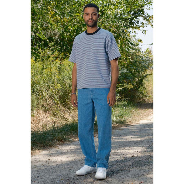 Quasi Phulx Knit Striped T-Shirt Blue Pure Boardshop