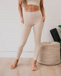 Rae Mode Ribbed Full Length Leggings - Seashell  Rae Mode